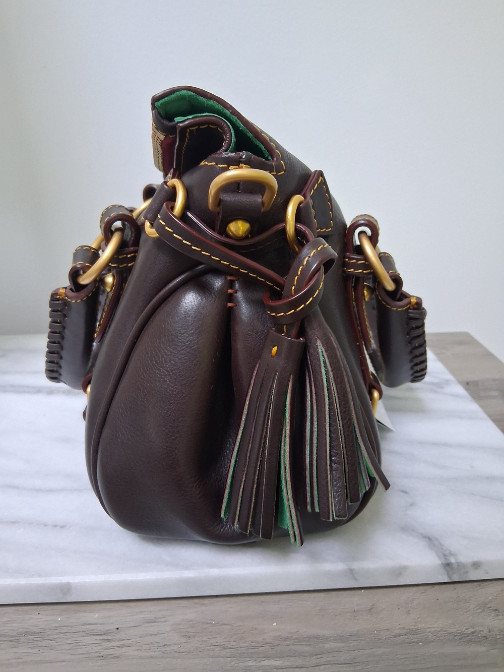 Dooney & Bourke Florentine Micro Satchel Brown Tmoro - Picture 4 of 12
